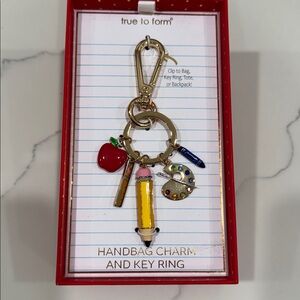 True to Form Teacher Handbag Charm Key Ring